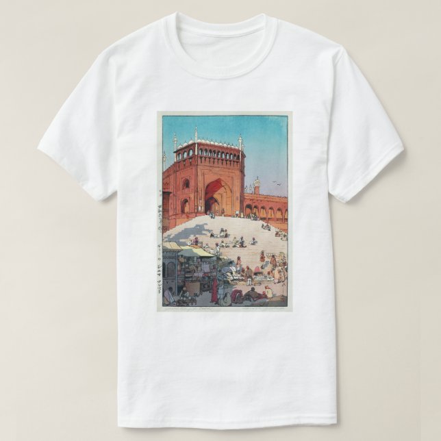 Camiseta ジ ャ マ・・マ ス ド, Jama Masjid, Delhi, Hiroshi Yoshida (Diseño del anverso)