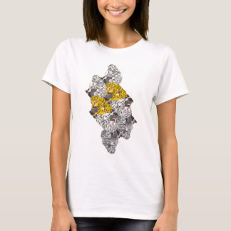 CAMISETA トラとコウモリ・タイルのテセレーション(YWGL_BW)