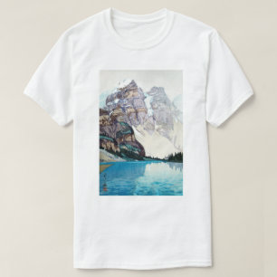 Camiseta モ レ・湖, Lago Moraine Yoshida, Woodcut