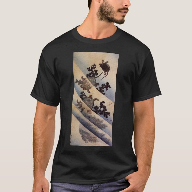 Camiseta 亀, 北 tortugas 斎, Hokusai, Ukiyo-e (Anverso)