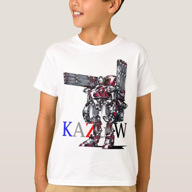 CAMISETA 作品番号00010　「高出力荷粒子砲3連装2基装備の砲兵機」 (Anverso)