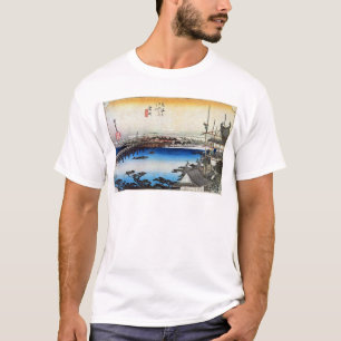 Camiseta 吉 田 宿, 広 Yoshida-juku, Hiroshige, Ukiyo-e