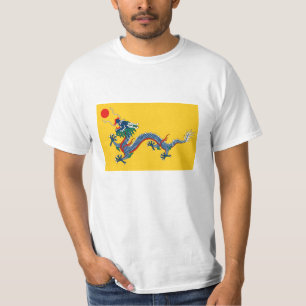 Camiseta 大清国旗 de la bandera del dragón de la dinas