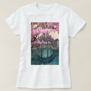 Camiseta 天 戸 亀, Puente Kameido, Hiroshi Yoshida, Woodcut