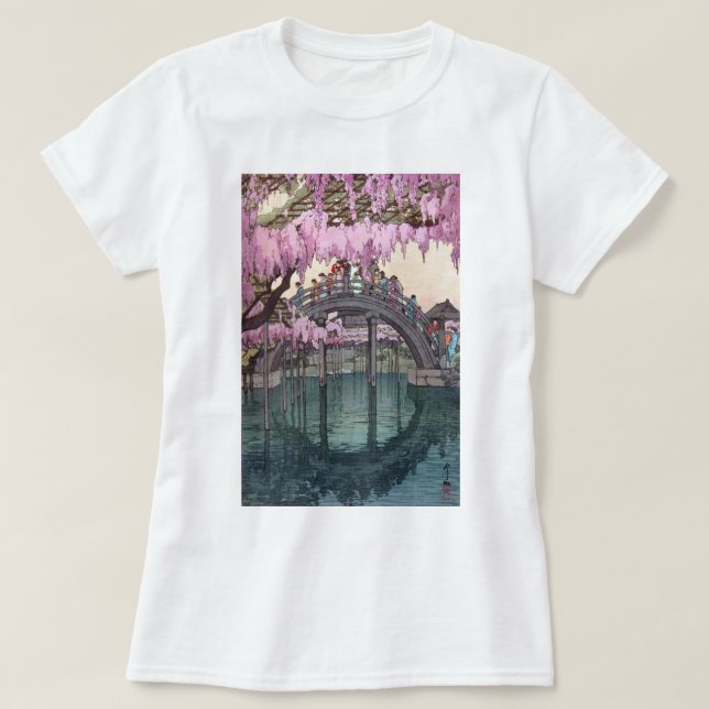 Camiseta 天 戸 亀, Puente Kameido, Hiroshi Yoshida, Woodcut (Diseño del anverso)