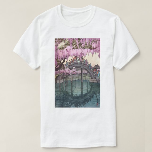 Camiseta 天 戸 亀, Puente Kameido, Hiroshi Yoshida, Woodcut (Diseño del anverso)