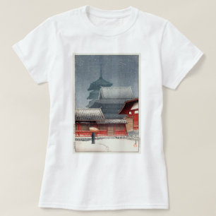 Camiseta 寺 天 四, Shitennō-ji en Osaka, Hasui Kawase, Woodcut