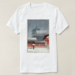 Camiseta 寺 天 四, Shitennō-ji en Osaka, Hasui Kawase, Woodcut