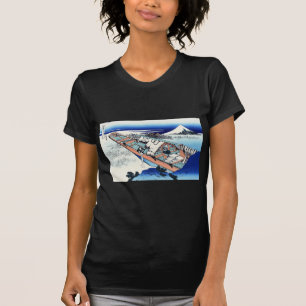 Camiseta 常 州 牛 掘, 北 斎 Ver Mt.Fuji de Ushibori, Hokusai