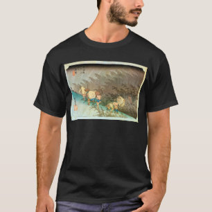 Camiseta 庄 野 宿, 広 Shōno-juku, Hiroshige, Ukiyo-e