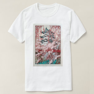 Camiseta 弘 前 城 の, flores de cerezo en el castillo de Hirosa