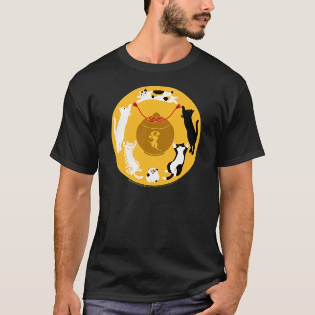 CAMISETA 御守六猫 Tシャツ ダークカラー (Anverso)