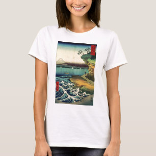 Camiseta 房州保田ノ海岸 de Ukiyo-e el monte Fuji del japonés del