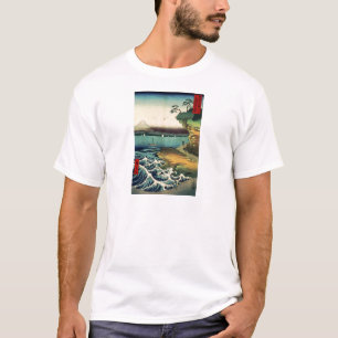 Camiseta 房州保田ノ海岸 de Ukiyo-e el monte Fuji del japonés del
