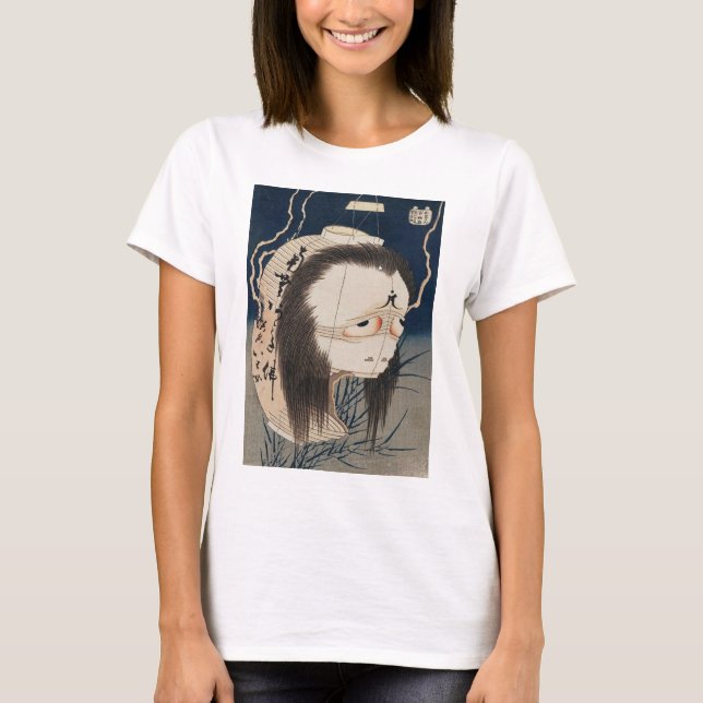 Camiseta 提灯のお化け, fantasma de la linterna, Hokusai, Ukiyo-e (Anverso)
