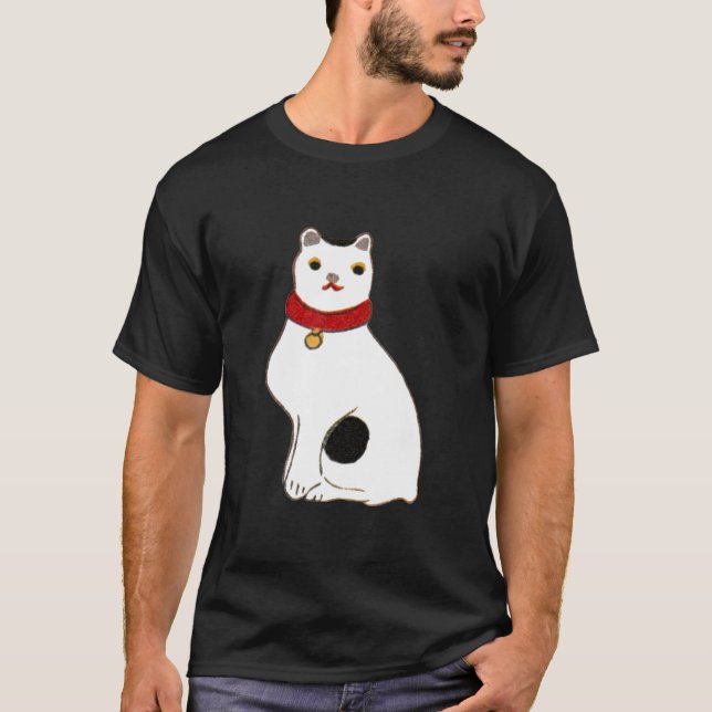 Camiseta 日 本 の 猫 の 形, muñeca del gato japonés (Anverso)