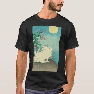 Camiseta 月 と 兎, 古 邨 Conejos y Luna, Koson, Ukiyo-e