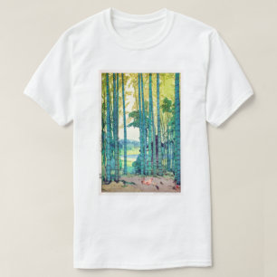 Camiseta 林 竹, bosque de bambú, Hiroshi Yoshida, Woodcut