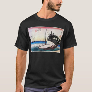 Camiseta 桑 名 宿, 広 Kuwana-juku, Hiroshige, Ukiyo-e
