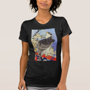 Camiseta 桜 に ハ ヤ ブ サ, Falcon & Cherry Blossoms, Hokusai, Uk