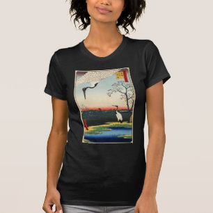 Camiseta 江 戸 の 鶴, 広 重 Crane de Edo, Hiroshige