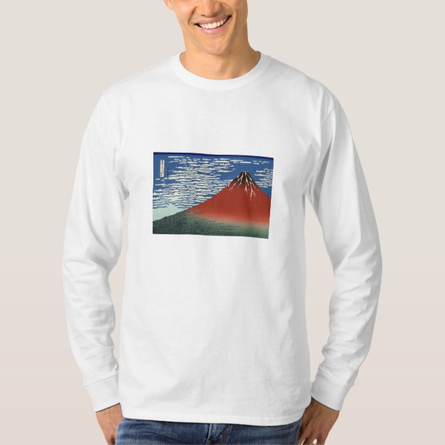 Camiseta 浮世絵長袖Tシャツ Ukiyoe Long T-Shirt 葛飾北斎 「富嶽三十六景 凱風快晴」 (Anverso)