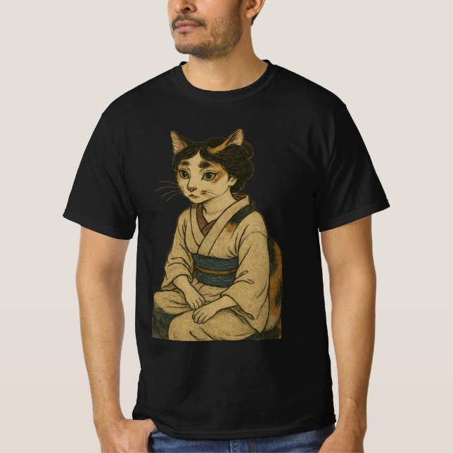 CAMISETA 浮世絵風三毛猫 (Anverso)