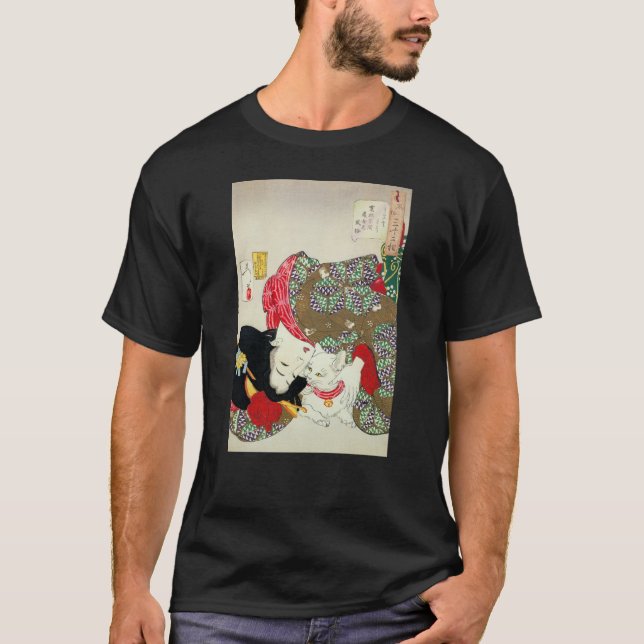 Camiseta 猫が好き, gatos del amor del 芳年 I, Yoshitoshi, Ukiyo-e (Anverso)