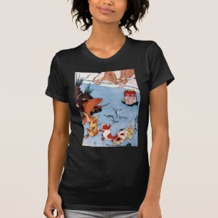 Camiseta 猫と金魚, gato y Goldfish, Kuniyoshi, Ukiyo-e del 国芳