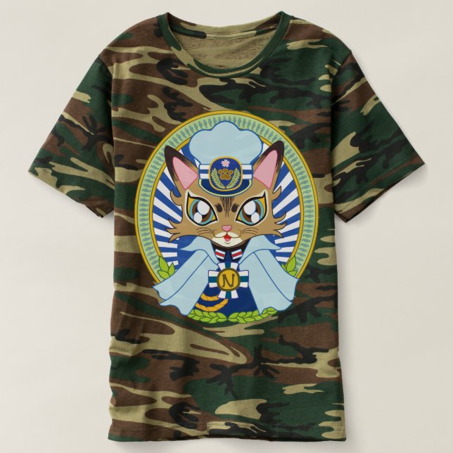 Camiseta 猫の船長さん(ソマリ猫プリンちゃん)猫の船長さん-Captain (Diseño del anverso)