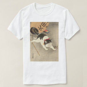 Camiseta 猫, ratón de cogida del gato del 古邨, Ohara Koson,