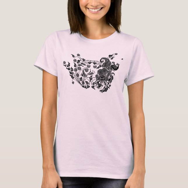 Camiseta 獅 de león y uva 子 葡 萄 (Anverso)