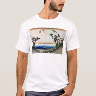 Camiseta 白 須 宿 賀, 広 重 Shirasuka-juku, Hiroshige, Ukiyo-e