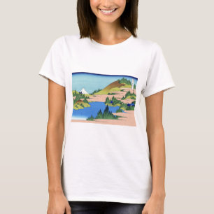Camiseta 相 州 箱 根 水, 北 Ver Mt.Fuji desde Hakone, Hokusai