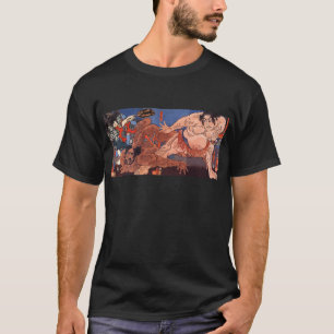 Camiseta 相 撲, 国 芳 lucha contra el sumo, Kuniyoshi, Ukiyo-e