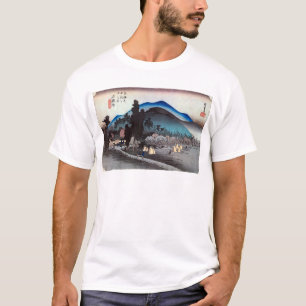 Camiseta 石 薬 師 宿, 広 重 Ishiyakushi-juku, Hiroshige, Ukiyo-e