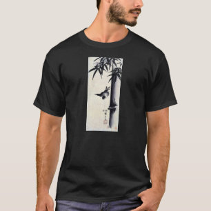 Camiseta 竹に雀, bambú y gorrión, Hiroshige, Sumi-e del 歌川広重