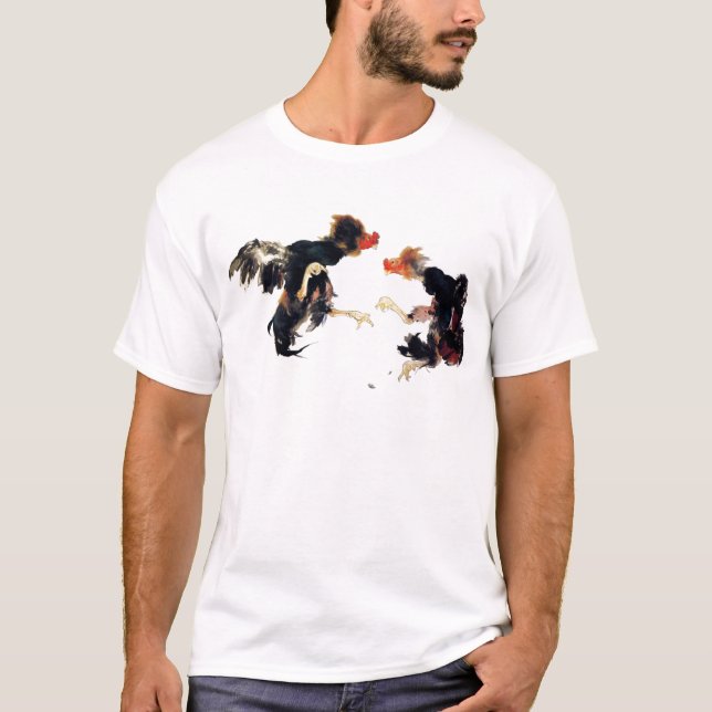 CAMISETA 竹内栖鳳　軍鶏　闘鶏　鶏　ニワトリ　グッズ (Anverso)