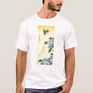 Camiseta 紫 陽 花 に カ ワ セ , ^ Hidrangea y Kingfisher, Hiroshig