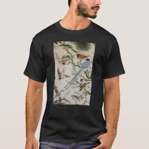 Camiseta 群 鳥 図, 中 住 雲, Aves (detalle), Nakazumi Doun