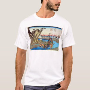Camiseta 興 津 宿, 広 Okitsu-juku, Hiroshige, Ukiyo-e