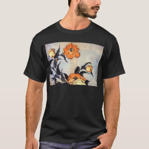 Camiseta 芥 子 の 花, 北 斎 Poppies, Hokusai, Ukiyoe