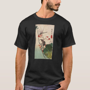Camiseta 花にトンボ, libélula y flor, Hiroshige, Ukiyo-e del 広重
