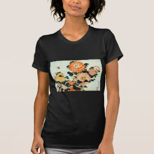 Camiseta 菊 と 蜂, 北 Chrysanthemum y Bee, Hokusai