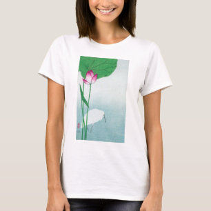 Camiseta 蓮に白鷺, 小原古邨 Lotus y garza blanca, Koson, Ukiyo-e