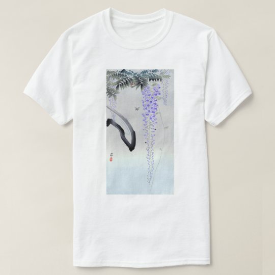 Camiseta 藤の花, glicinia floreciente del 古邨, Ohara Koson,