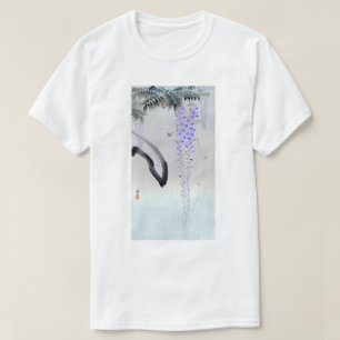 Camiseta 藤 の 花, 古 histeria de flores, Ohara Koson, Woodcut