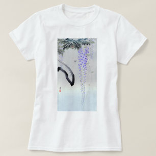 Camiseta 藤 の 花, 古 histeria de flores, Ohara Koson, Woodcut