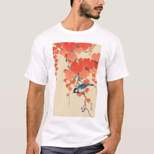 Camiseta 赤 い 蔦 に 鳥, 古 邨 Pájaro en marfil rojo, Koson, Ukiyo