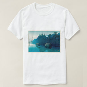 Camiseta 道 頓 堀 の, mañana en Dôtonbori, Hasui Kawase, Woodcu